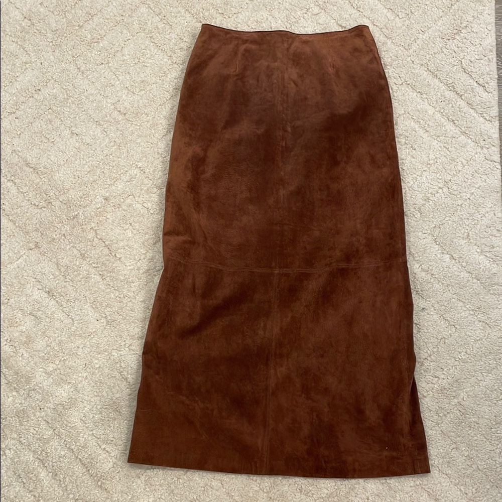 A.M.I leather maxi skirt